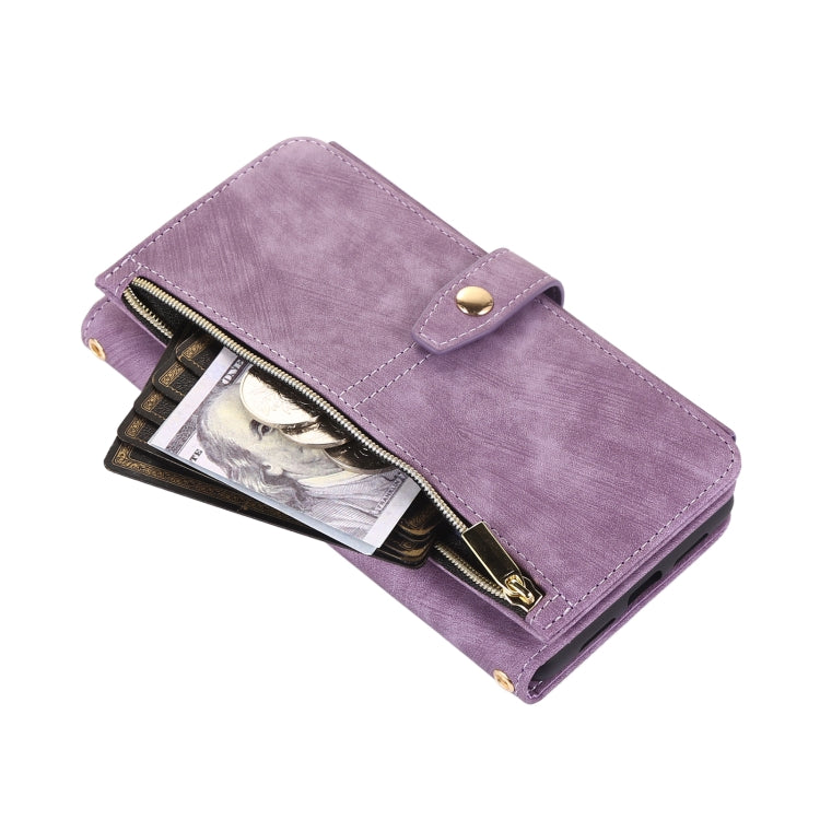 For Google Pixel 6 Dream 9-Card Wallet Zipper Bag Leather Phone Case(Purple) - Google Cases by PMC Jewellery | Online Shopping South Africa | PMC Jewellery | Buy Now Pay Later Mobicred