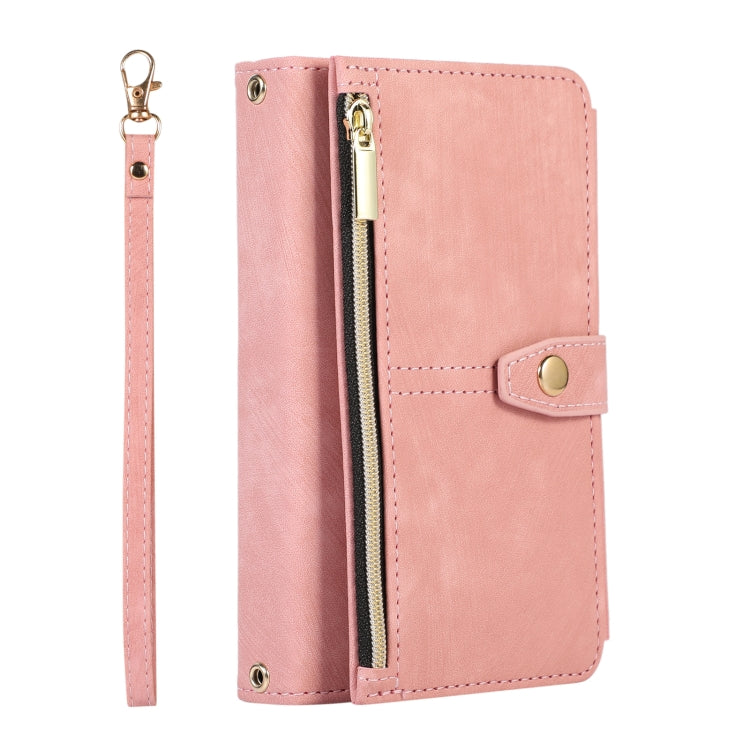 For Google Pixel Fold Dream 9-Card Wallet Zipper Bag Leather Phone Case(Pink) - Google Cases by PMC Jewellery | Online Shopping South Africa | PMC Jewellery | Buy Now Pay Later Mobicred