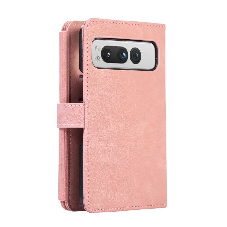 For Google Pixel Fold Dream 9-Card Wallet Zipper Bag Leather Phone Case(Pink) - Google Cases by PMC Jewellery | Online Shopping South Africa | PMC Jewellery | Buy Now Pay Later Mobicred