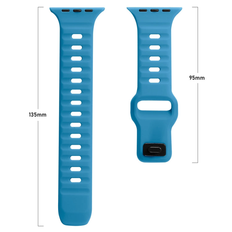 For Apple Watch Ultra 49mm Square Buckle Stripes Silicone Watch Band(Pine Green) - Watch Bands by PMC TechLife | Online Shopping South Africa | PMC TechLife