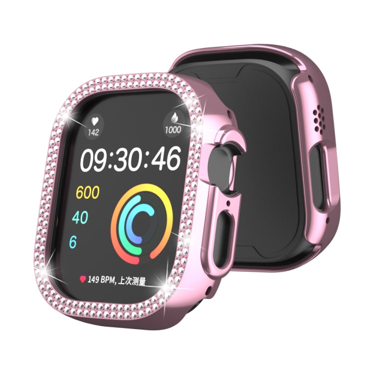 For Apple Watch Ultra 2 / Ultra 49mm Double Row Diamond Hollow PC Watch Case(Pink) - Watch Cases by PMC TechLife | Online Shopping South Africa | PMC TechLife