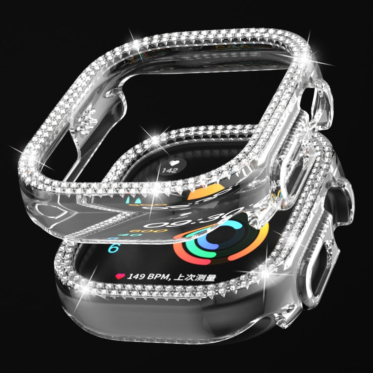 For Apple Watch Ultra 2 / Ultra 49mm Double Row Diamond Hollow PC Watch Case(Transparent) - free shipping - PMC Jewellery - Order now!
