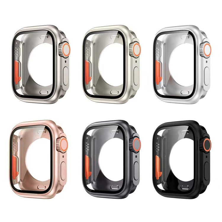 For Apple Watch Series 9 / 8 / 7 45mm Change to Ultra 49mm All-Inclusive Film Hybrid PC Watch Case(Titanium Gold) - Watch Cases by PMC Jewellery | Online Shopping South Africa | PMC Jewellery