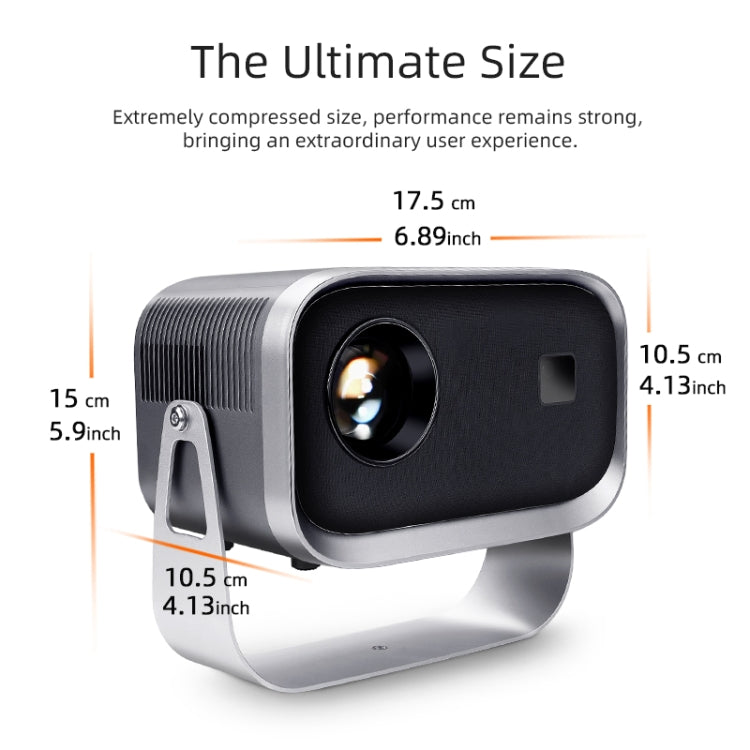 AUN A003 1280x720P 150 Lumens Same Screen Version Portable Home Theater LED HD Digital Projector, US Plug(Grey) - LED Projector by AUN | Online Shopping South Africa | PMC TechLife | Buy Now Pay Later Mobicred