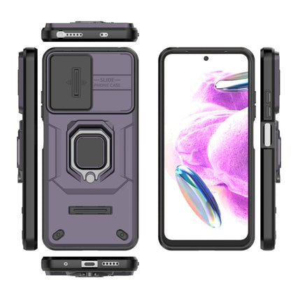 For Xiaomi Redmi Note 12S 4G Global Sliding Camshield TPU + PC Shockproof Phone Case with Holder(Purple) - Xiaomi Cases by PMC Jewellery | Online Shopping South Africa | PMC Jewellery | Buy Now Pay Later Mobicred