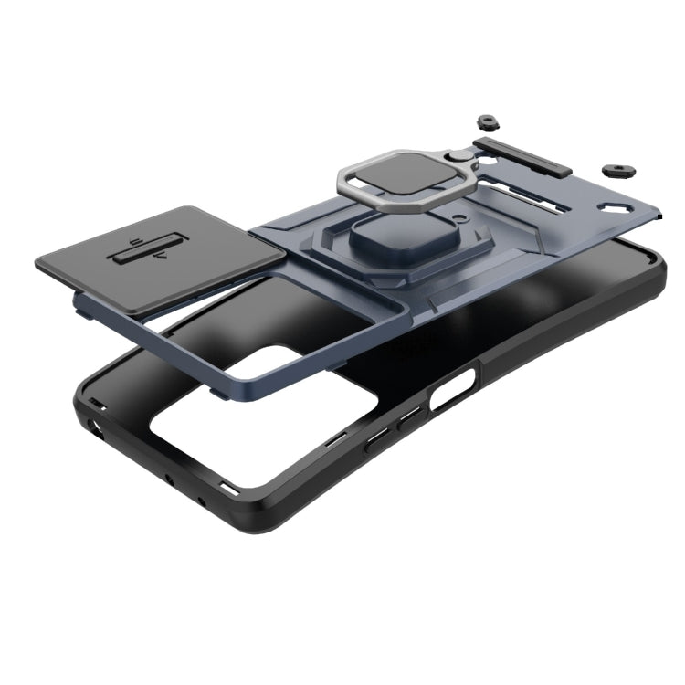 For Xiaomi Redmi Note 13 Pro 5G Sliding Camshield TPU + PC Shockproof Phone Case with Holder(Purple) - Note 13 Pro Cases by PMC TechLife | Online Shopping South Africa | PMC TechLife | Buy Now Pay Later Mobicred