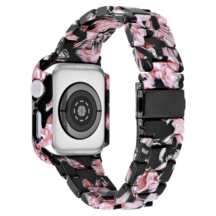 For Apple Watch Ultra 2 / Ultra 49mm Printed Resin PC Watch Band Case Kit(Black Pink) - Watch Cases by PMC Jewellery | Online Shopping South Africa | PMC Jewellery | Buy Now Pay Later Mobicred