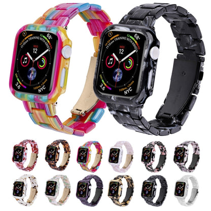 For Apple Watch Ultra 2 / Ultra 49mm Printed Resin PC Watch Band Case Kit(Black Pink) - Watch Cases by PMC Jewellery | Online Shopping South Africa | PMC Jewellery | Buy Now Pay Later Mobicred