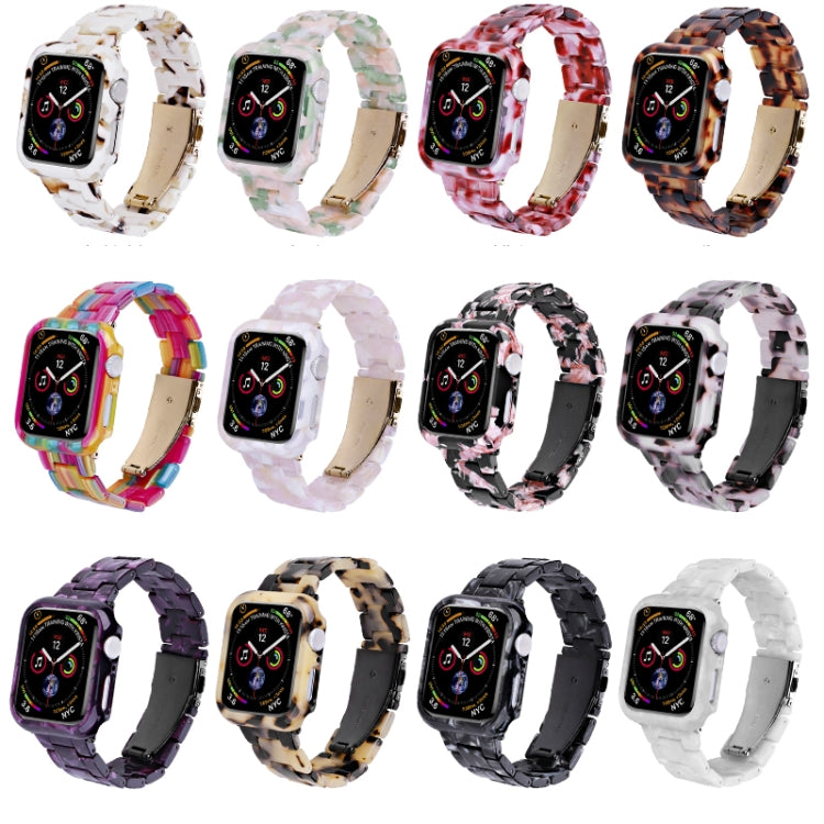 For Apple Watch Ultra 2 / Ultra 49mm Printed Resin PC Watch Band Case Kit(Tortoiseshell) - Watch Cases by PMC Jewellery | Online Shopping South Africa | PMC Jewellery | Buy Now Pay Later Mobicred