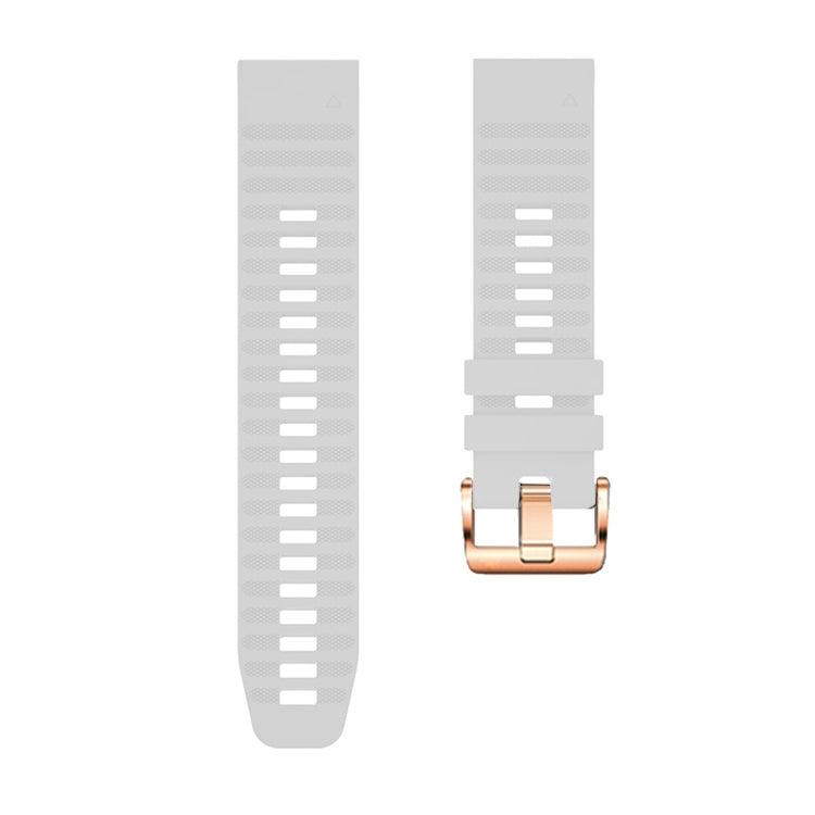 For Garmin Fenix 7S / 6S Pro / 5S Plus 20mm Rose Gold Buckle Quick Release Silicone Watch Band(White) - free shipping - PMC TechLife - Order now!