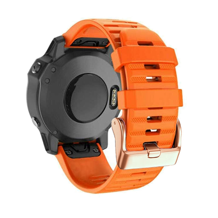 For Garmin Fenix 7S / 6S Pro / 5S Plus 20mm Rose Gold Buckle Quick Release Silicone Watch Band(Orange) - free shipping - PMC TechLife - Order now!