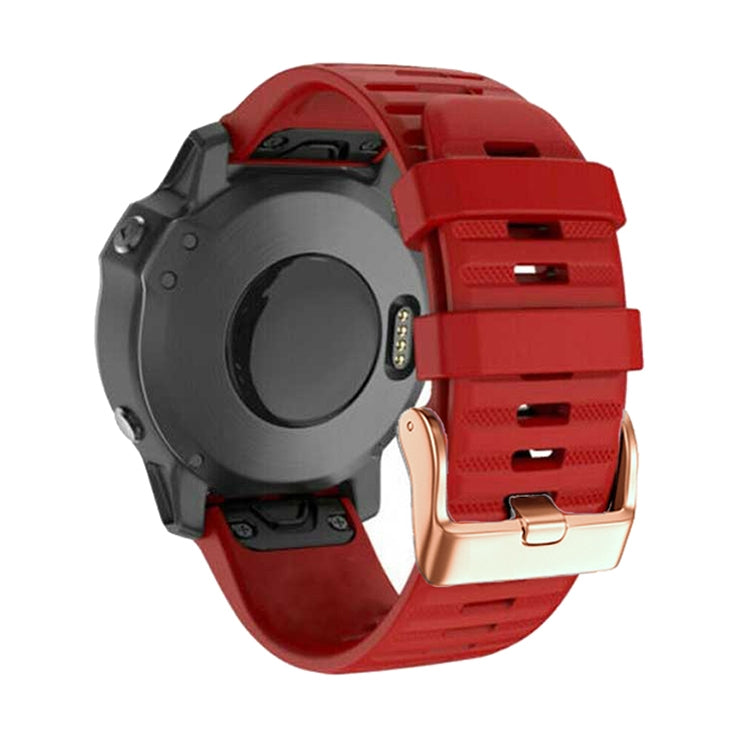 For Garmin Fenix 7S / 6S Pro / 5S Plus 20mm Rose Gold Buckle Quick Release Silicone Watch Band(Red) - free shipping - PMC TechLife - Order now!