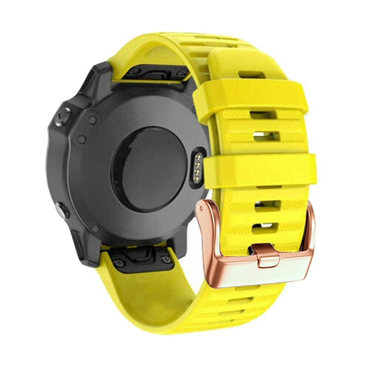 For Garmin Fenix 7S / 6S Pro / 5S Plus 20mm Rose Gold Buckle Quick Release Silicone Watch Band(Yellow) - free shipping - PMC TechLife - Order now!
