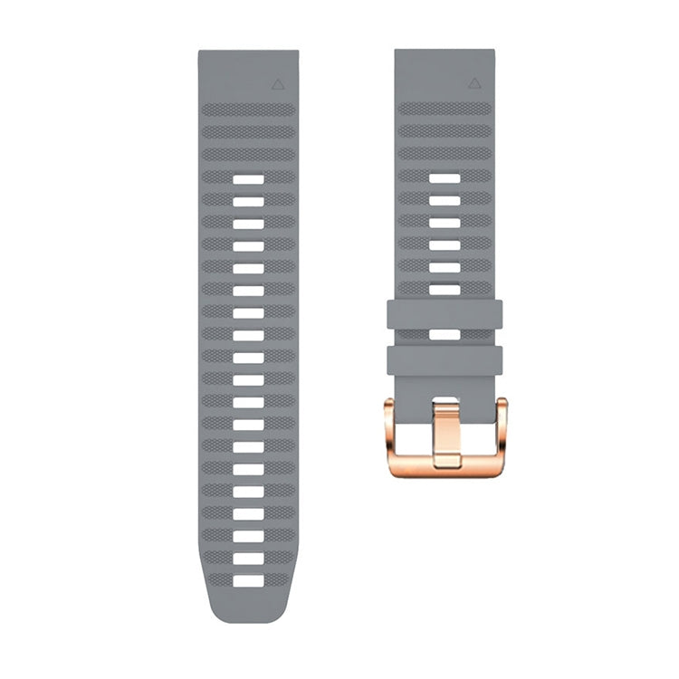For Garmin Fenix 7S / 6S Pro / 5S Plus 20mm Rose Gold Buckle Quick Release Silicone Watch Band(Grey) - Watch Bands by PMC TechLife | Online Shopping South Africa | PMC TechLife | Buy Now Pay Later Mobicred