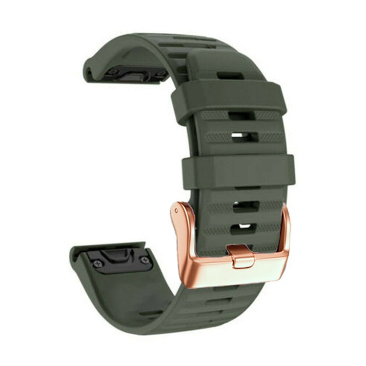 For Garmin Fenix 7S / 6S Pro / 5S Plus 20mm Rose Gold Buckle Quick Release Silicone Watch Band(Army Green) - free shipping - PMC TechLife - Order now!