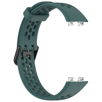 For Huawei Band 8 Solid Color Breathable Silicone Watch Band(Olive Green) - Watch Bands by PMC Jewellery | Online Shopping South Africa | PMC Jewellery