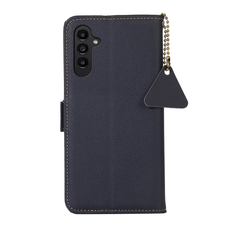 For Samsung Galaxy S24+ Side-Magnetic TJ Genuine Leather RFID Phone Case(Blue) - Galaxy Phone Cases by PMC Jewellery | Online Shopping South Africa | PMC Jewellery | Buy Now Pay Later Mobicred