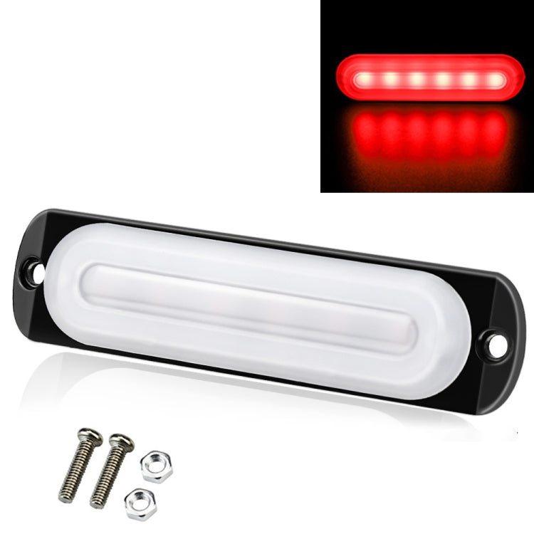 DC12V-24V / 18W Car Truck Emergency Strobe Flash Warning Light 6LEDs Ultra-thin Side Lights(Red) - Warning Lights by PMC Jewellery | Online Shopping South Africa | PMC Jewellery | Buy Now Pay Later Mobicred