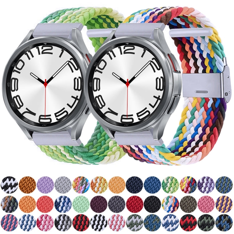 For Samsung Galaxy Watch 6 / 6 Classic Nylon Braided Metal Buckle Watch Band(Z Black Gray) - Watch Bands by PMC TechLife | Online Shopping South Africa | PMC TechLife