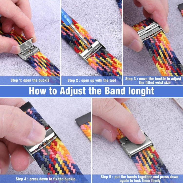 For Samsung Galaxy Watch 6 / 6 Classic Nylon Braided Metal Buckle Watch Band(Z Black Gray) - Watch Bands by PMC TechLife | Online Shopping South Africa | PMC TechLife