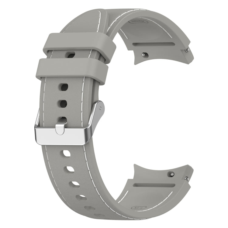 For Samsung Galaxy Watch 6 / 6 Classic Leather Silicone Watch Band(Grey) - Watch Bands by PMC TechLife | Online Shopping South Africa | PMC TechLife