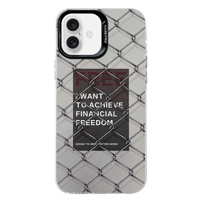 For iPhone 16 Electroplated Silver Series PC Protective Phone Case(Creative Text B) - iPhone 16 Cases by PMC Jewellery | Online Shopping South Africa | PMC Jewellery | Buy Now Pay Later Mobicred