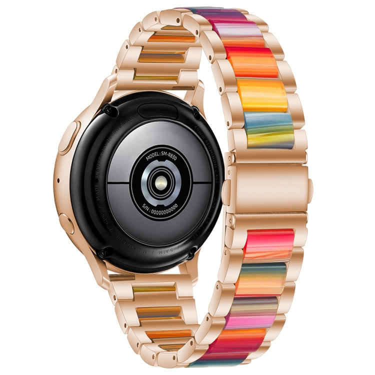 For Samsung Galaxy Watch 6 / 6 Classic Three Bead Resin Metal Watch Band(Rose Gold Rainbow) - free shipping - PMC TechLife - Order now!