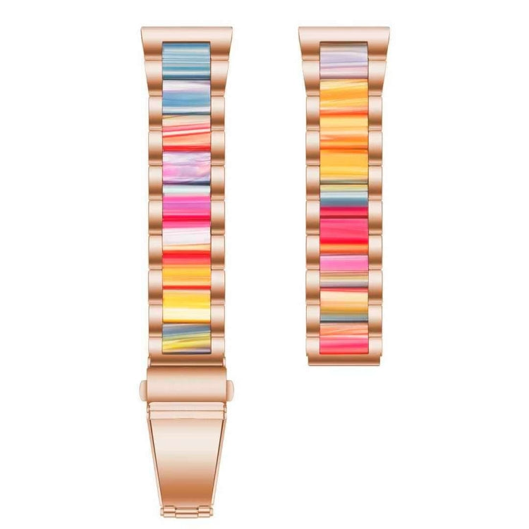For Samsung Galaxy Watch 6 / 6 Classic Three Bead Resin Metal Watch Band(Rose Gold Rainbow) - free shipping - PMC TechLife - Order now!