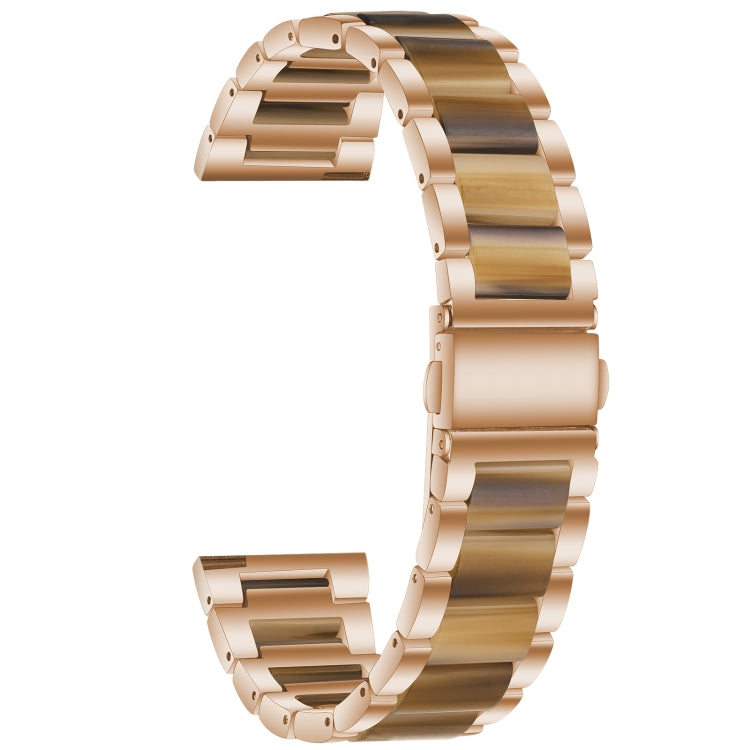 For Samsung Galaxy Watch 6 / 6 Classic Three Bead Resin Metal Watch Band(Rose Gold Brown) - free shipping - PMC TechLife - Order now!