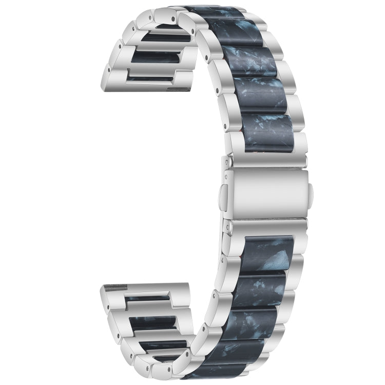For Samsung Galaxy Watch 6 / 6 Classic Three Bead Resin Metal Watch Band(Silver Blue) - free shipping - PMC TechLife - Order now!