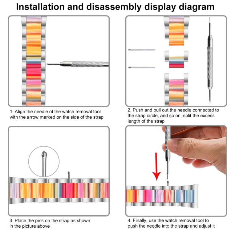 For Samsung Galaxy Watch 6 / 6 Classic Three Bead Resin Metal Watch Band(Silver Blue) - free shipping - PMC TechLife - Order now!