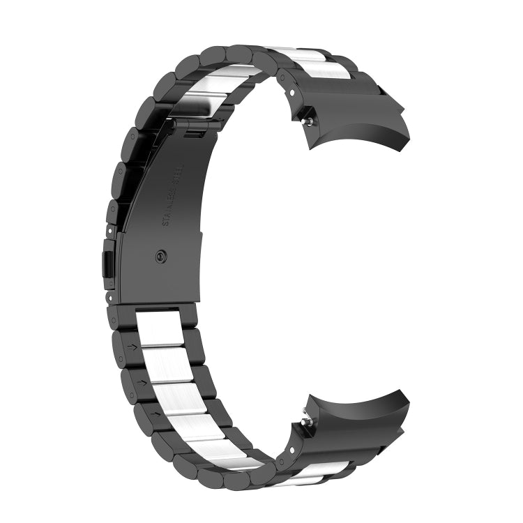 For Samsung Galaxy Watch 6 / 6 Classic Three Bead Stainless Steel Watch Band(Black Silver) - free shipping - PMC TechLife - Order now!
