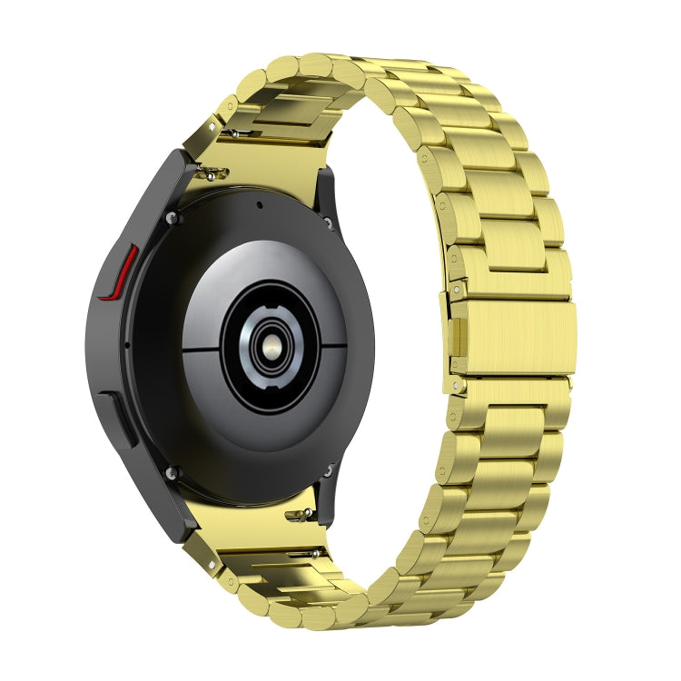 For Samsung Galaxy Watch 6 / 6 Classic Three Bead Stainless Steel Watch Band(Gold) - free shipping - PMC TechLife - Order now!