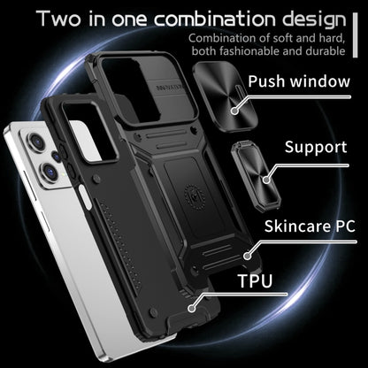 For Redmi Note 12 Pro Global Camshield Robot TPU Hybrid PC Phone Case(Black) - Note 12 Pro Cases by PMC Jewellery | Online Shopping South Africa | PMC Jewellery | Buy Now Pay Later Mobicred