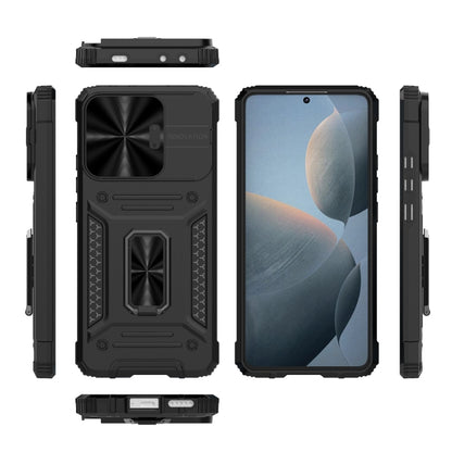 For Xiaomi Redmi K70E 5G Camshield Robot TPU Hybrid PC Phone Case(Black) - K70E Cases by PMC Jewellery | Online Shopping South Africa | PMC Jewellery | Buy Now Pay Later Mobicred