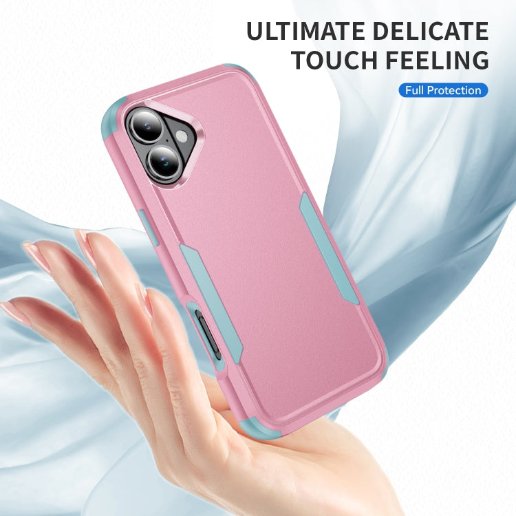 For iPhone 16 Plus Commuter Shockproof TPU + PC Phone Case(Pink+Grey Green) - iPhone 16 Plus Cases by PMC Jewellery | Online Shopping South Africa | PMC Jewellery | Buy Now Pay Later Mobicred