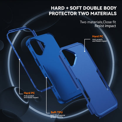 For iPhone 16 Commuter Shockproof TPU + PC Phone Case(Royal Blue) - iPhone 16 Cases by PMC Jewellery | Online Shopping South Africa | PMC Jewellery | Buy Now Pay Later Mobicred