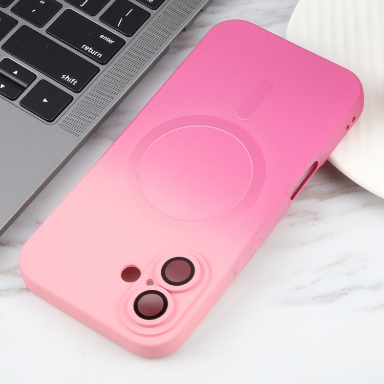 For iPhone 16 Plus Liquid TPU Silicone Gradient MagSafe Phone Case(Pink Red) - iPhone 16 Plus Cases by PMC Jewellery | Online Shopping South Africa | PMC Jewellery | Buy Now Pay Later Mobicred