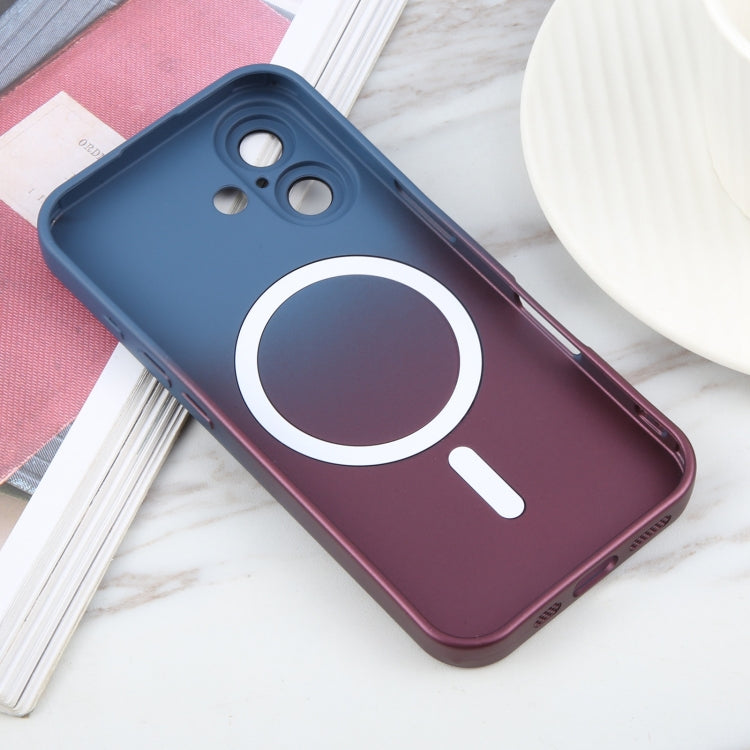 For iPhone 16 Liquid TPU Silicone Gradient MagSafe Phone Case(Blue Purple) - iPhone 16 Cases by PMC TechLife | Online Shopping South Africa | PMC TechLife | Buy Now Pay Later Mobicred