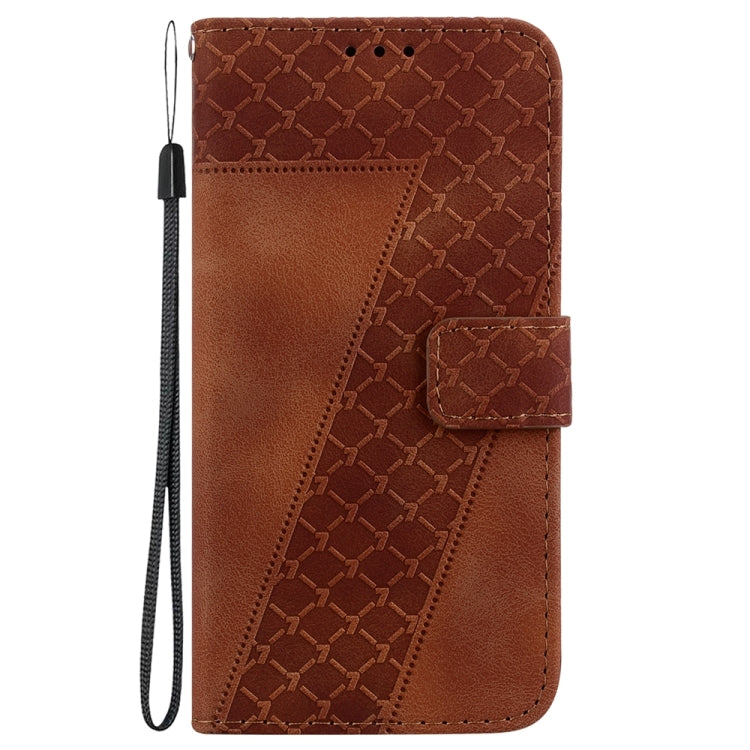 For Xiaomi 13T / 13T Pro / Redmi K60 Ultra 7-shaped Embossed Leather Phone Case(Brown) - Redmi K60 Ultra Cases by PMC TechLife | Online Shopping South Africa | PMC TechLife | Buy Now Pay Later Mobicred