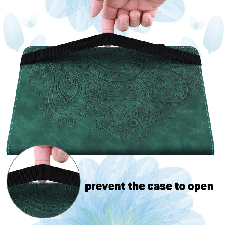 For Google Pixel Tablet Peacock Embossed Pattern Leather Tablet Case(Green) - Google by PMC TechLife | Online Shopping South Africa | PMC TechLife | Buy Now Pay Later Mobicred