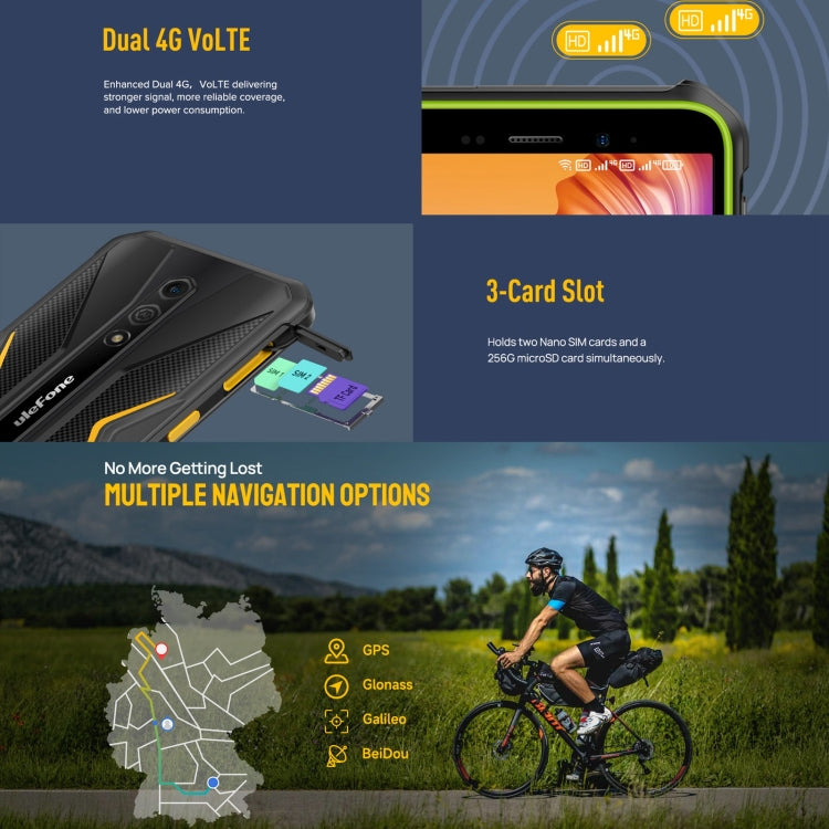 Ulefone Armor X12 Pro, 4GB+64GB, IP68/IP69K Rugged Phone, 5.45 inch Android 13 MediaTek Helio G36 Octa Core, Network: 4G, NFC(Less Green) - free shipping - PMC TechLife - Order now!