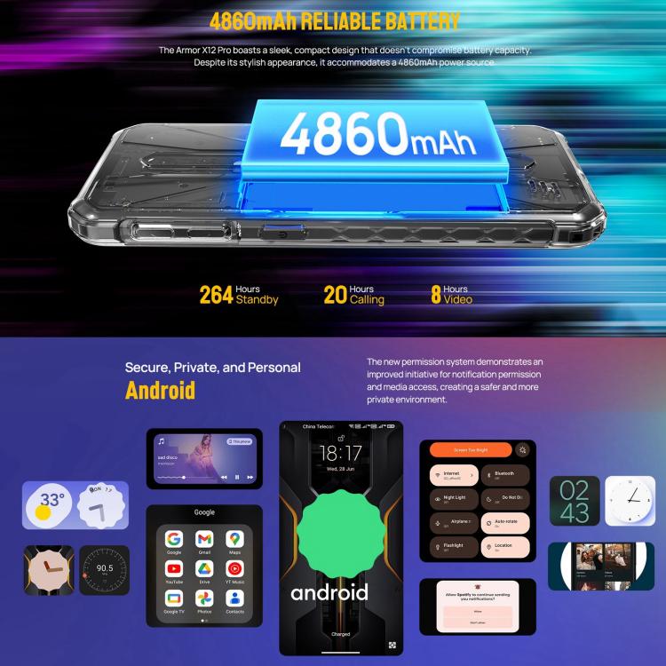 Ulefone Armor X12 Pro, 4GB+64GB, IP68/IP69K Rugged Phone, 5.45 inch Android 13 MediaTek Helio G36 Octa Core, Network: 4G, NFC(Some Orange) - free shipping - PMC TechLife - Order now!