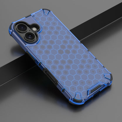 For iPhone 16 Honeycomb Shockproof Phone Case(Blue) - iPhone 16 Cases by PMC Jewellery | Online Shopping South Africa | PMC Jewellery | Buy Now Pay Later Mobicred