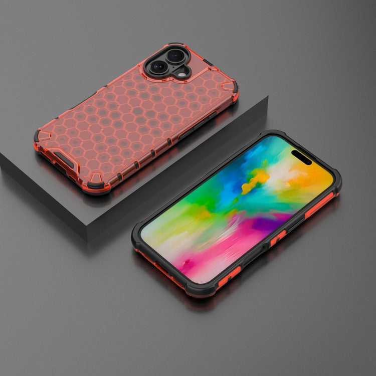 For iPhone 16 Plus Honeycomb Shockproof Phone Case(Red) - iPhone 16 Plus Cases by PMC Jewellery | Online Shopping South Africa | PMC Jewellery | Buy Now Pay Later Mobicred