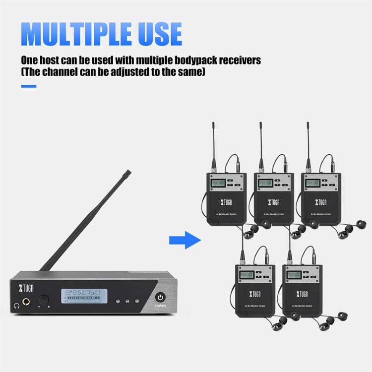 XTUGA  IEM1100 Professional Wireless In Ear Monitor System 5 BodyPacks(AU Plug) - Microphone by XTUGA | Online Shopping South Africa | PMC Jewellery | Buy Now Pay Later Mobicred