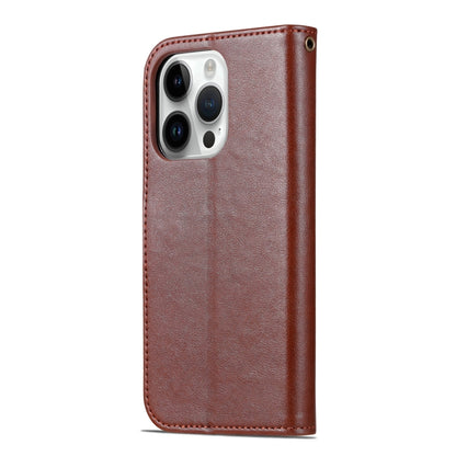 For iPhone 16 Pro AZNS Sheepskin Texture Flip Leather Phone Case(Brown) - iPhone 16 Pro Cases by AZNS | Online Shopping South Africa | PMC Jewellery | Buy Now Pay Later Mobicred