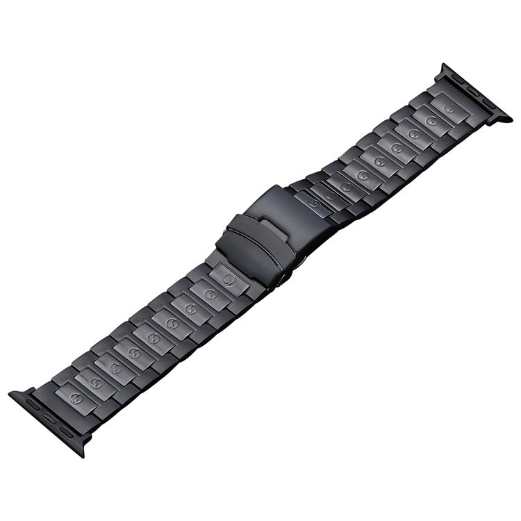 For Apple Watch Ultra 49mm Safety Buckle Titanium Steel Watch Band(Black) - Watch Bands by PMC TechLife | Online Shopping South Africa | PMC TechLife