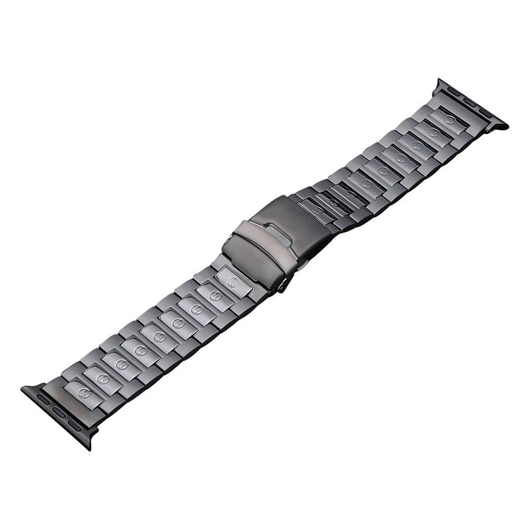 For Apple Watch Series 7 41mm Safety Buckle Titanium Steel Watch Band(Grey) - Watch Bands by PMC TechLife | Online Shopping South Africa | PMC TechLife