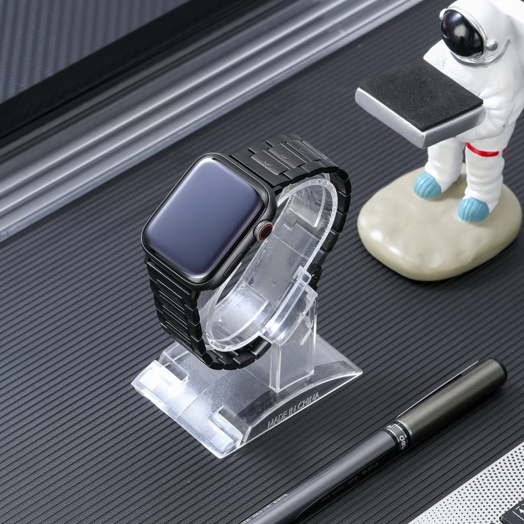 For Apple Watch SE 44mm Safety Buckle Titanium Steel Watch Band(Black) - free shipping - PMC TechLife - Order now!